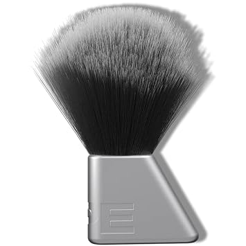 HYPE Vegan Shave Brush Premium Synthetic Fibers, CNC Machined Aluminum Handle Whips Up Luxurious Lather for a Smooth, Precise Shave - Silver