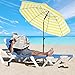 SONGMICS Sonnenschirm 200 cm, Sonnenschutz, UPF 50+, Strandschirm, beidseitig um 30° knickbar, höhenverstellbar, mit Tragetasche, Balkon, Garten, Strand, ohne Ständer, gelb-weiß gestreift GPU65YW