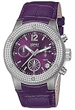 Boîtier Ø : 38 mm, épaisseur du boîtier : 11 mm et la couleur du boîtier : argent, couleur du cadran : violet