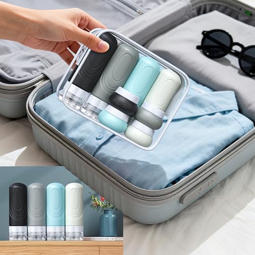 Aeomni 8 Pack Travel Bottles for Toiletries, TSA Approved Silicone Travel Essentials, Travel Size Toiletries Leak-Proof Refillable Travel Containers - Image 5