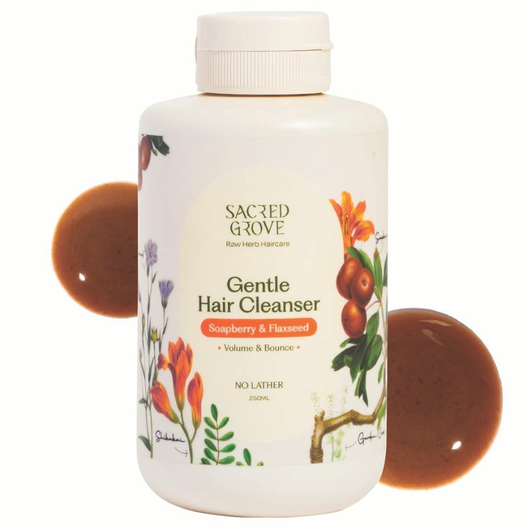 Sacred Grove 100 % Raw Herb Gentle Hair Cleanser | Gives Volume & Bounce | Reetha, Shikakai & Flaxseed | No-Lather Natural Shampoo | Made with 9 Potent Raw Herbs | Prevents Stripping Natural Oils | 250ml-image-34