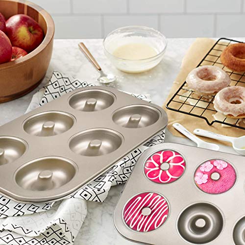 Donut Mold Cake Pan 6 Cavity Non Stick Hole Pan Carbon Doughnut Baking Pans Carbon Steel Donut Included An Orange Baking Pan Brush #TOP3