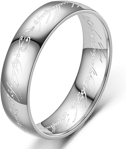 Godyce Tungsten Rings for Men One Ring Lord of Rings Gifts Fidget Ring Spinner Rings Wedding Bands for Him Memorial Day Anime Cosplay Costume Ring