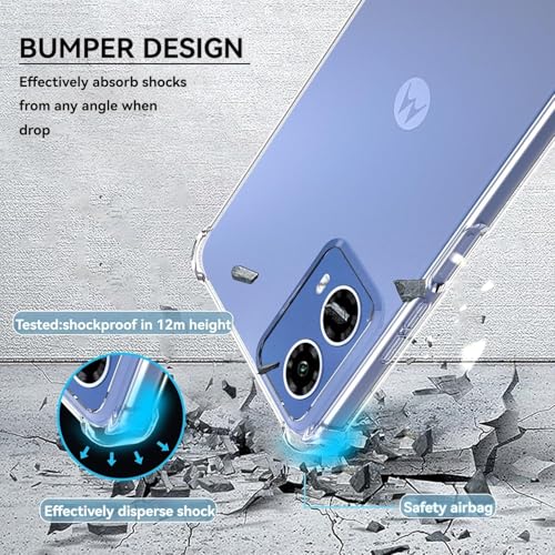 Image of REALCASE Silicone Moto G34 5G | Moto G45 5G Back Cover Case, Scratch Resistant Protective Crystal Clear Transparent Shock Proof Bumper Back Cover Case for Moto G34 5G | Moto G45 5G