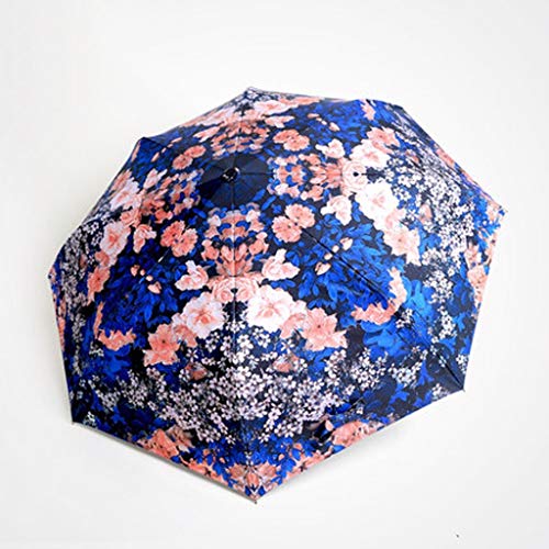 Parapluie crème solaire automatique femme à grand motif fleur anti-UV