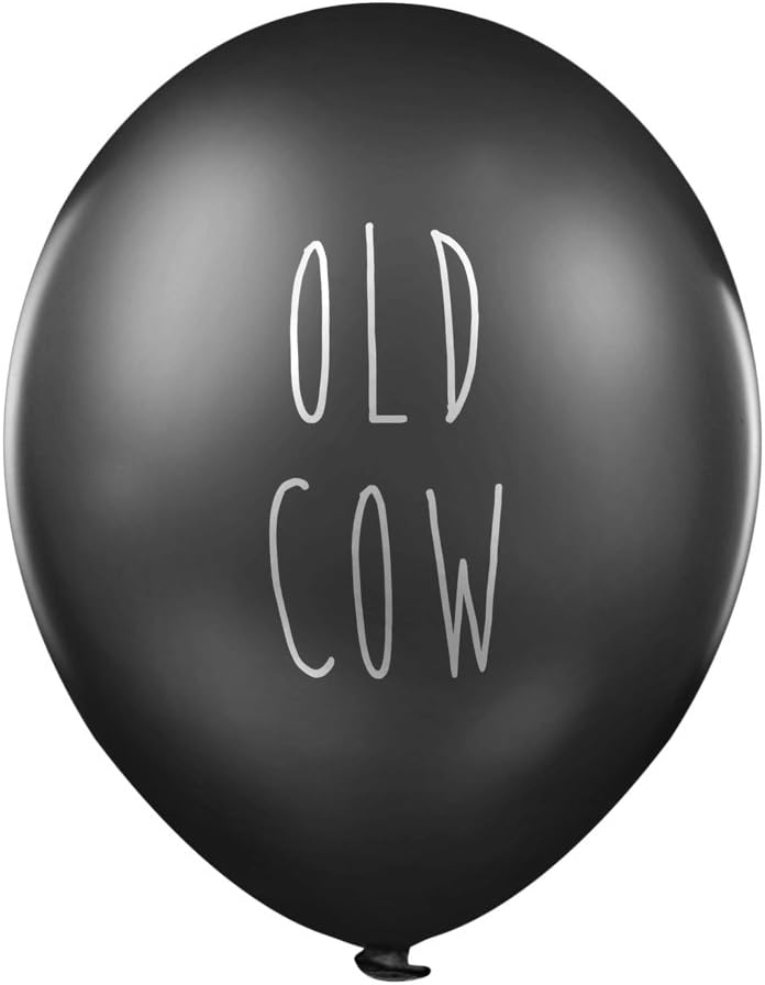 Rude Balloons – "Old Cow" x 5 - Abusive birthday party balloons for her