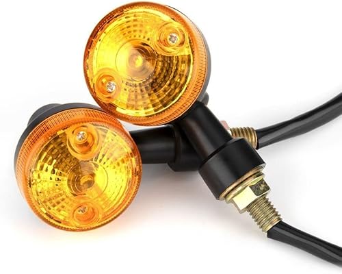 TAKESH Motorcycle Turn Signal 2PCS Motorcycle Turn Signal Lights Indicator Lamp Amber Flashers for Kawasaki for Suzuki for Ho&nda Cafe Racer Turn