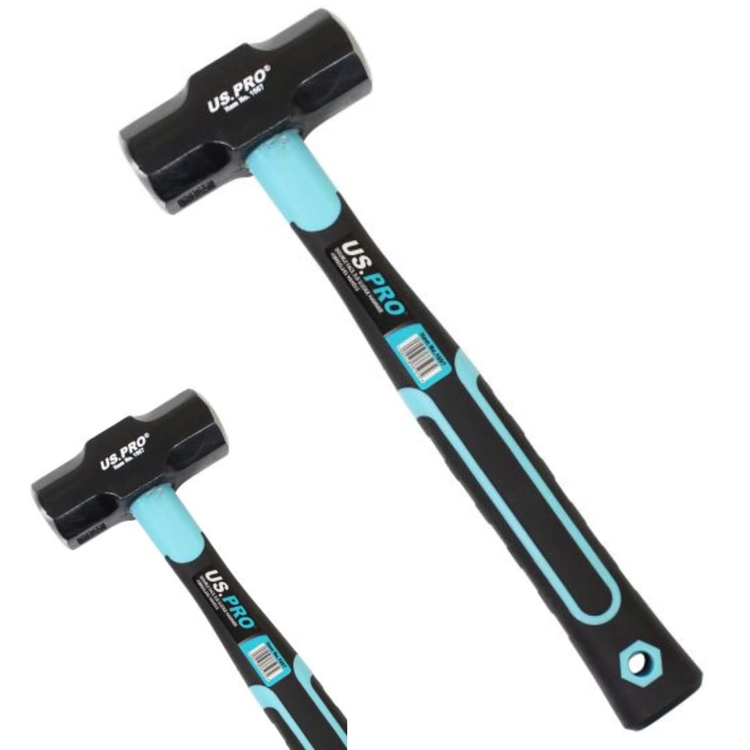 Us Pro Tools 2.2Lbs Stoning Hammer 1Kg Fibreglass Handle 11" Inch Sledge Hammer 4512 5060848152564