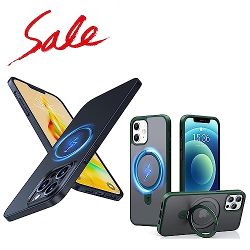 TORRAS Magnetic Slim Fit iPhone 12 Case/iPhone 12 Pro Case Compatible with MagSafe and Magnetic iPhone 12/12 Pro Case with Stand