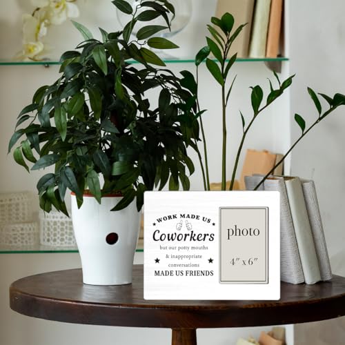 CIANMGD Coworker Gifts Picture Frame, Gifts for Work Friends, Coworkers Gift Ideas, Work Bestie Gifts, Funny Gifts for Coworkers Wood Photo Frame, 4 x 6 Inch Photo - Image 4