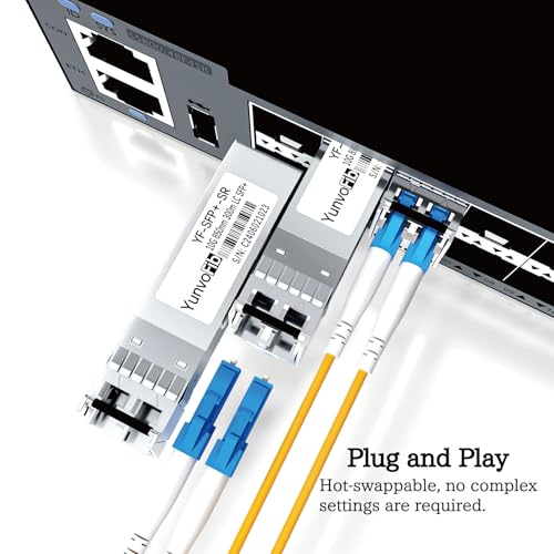 Image of 10GBase SR SFP+ Transceiver - SFP+ to LC Module 850nm 300m DOM Duplex LC MMF Optical Transceiver Module for MSA Compliant Tquipment from Cisco SFP-10G-SR Ubiquiti UniFi Mikrotik D-Link