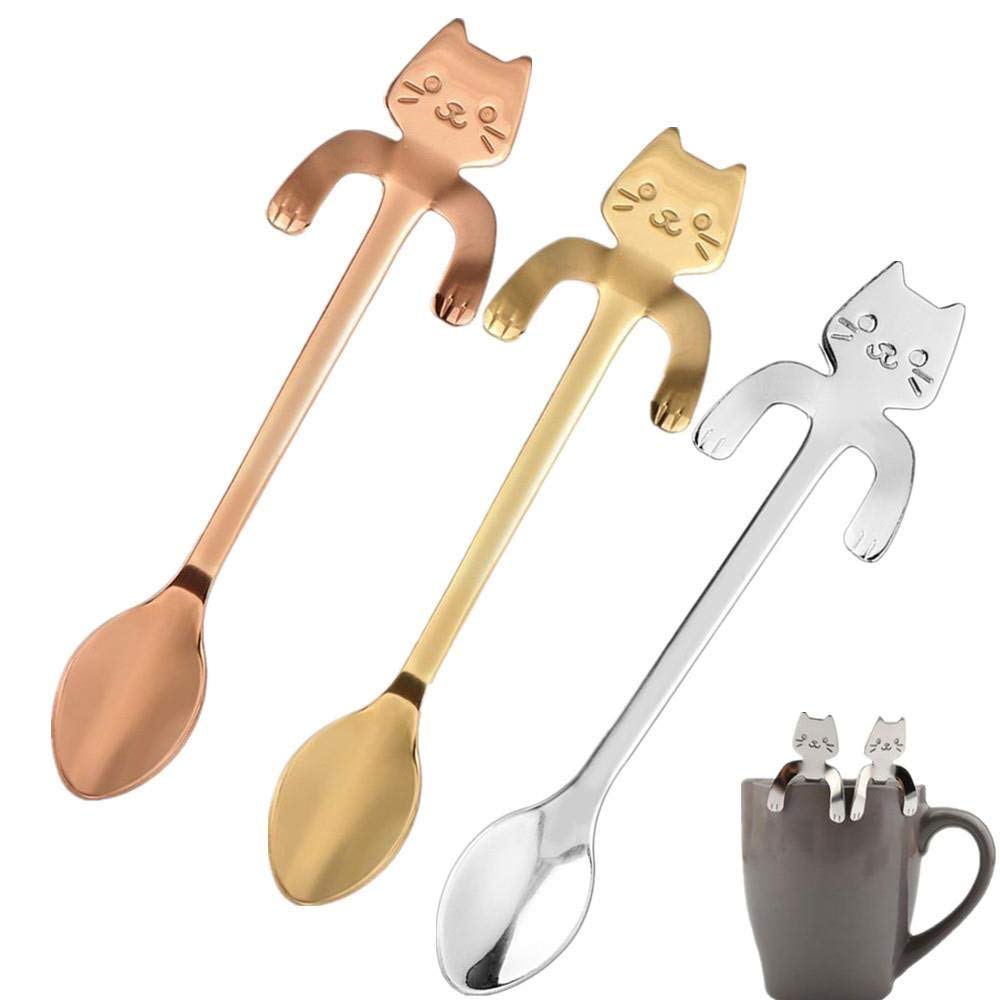 1 Confezione di Cucchiaio a Forma di Gatto - Carino Cucchiaio in