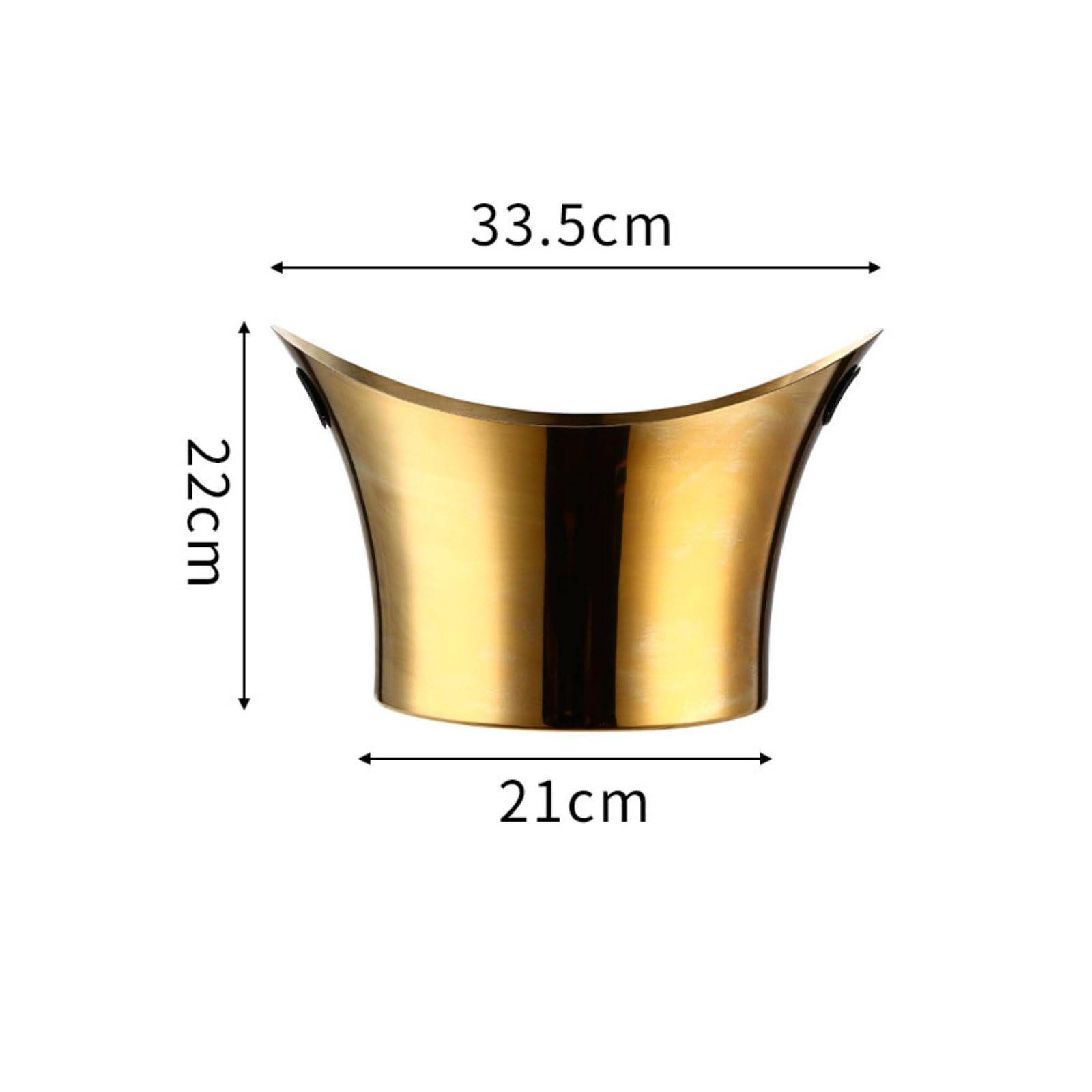 Cubo de Hielo para Champán Cubo Cubeta Recipiente de Bebidas de Acero Inoxidable con Acabado Pulido y Transporte Cómodo Adecuado para Mesa de Buffet, Oro, Yuanbao