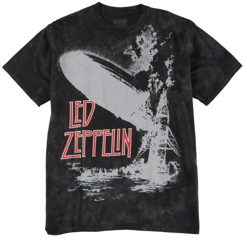 Liquid Blue  Led Zeppelin - Exploding Zeppelin T-Shirt Size XL ,gray 