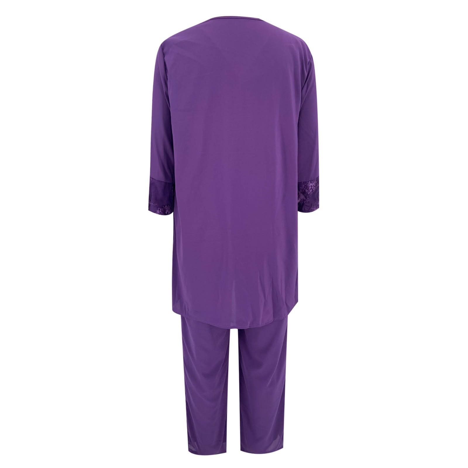 3 Pièces Ensemble Femme Chic Et Elegant- Ensemble Pantalon Et Haut Fluide Couleur Unie Mousseline De Soie Décontracté Coupe Ample Gilet + Cardigans Léger Confortable Soirée Fête Tailleurs 2025