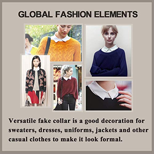 AORAEM Fake Collar Detachable Faux Doll Collar Shirt Blouse Half Shirts for Women and Girls(White) - Thumbnail 3