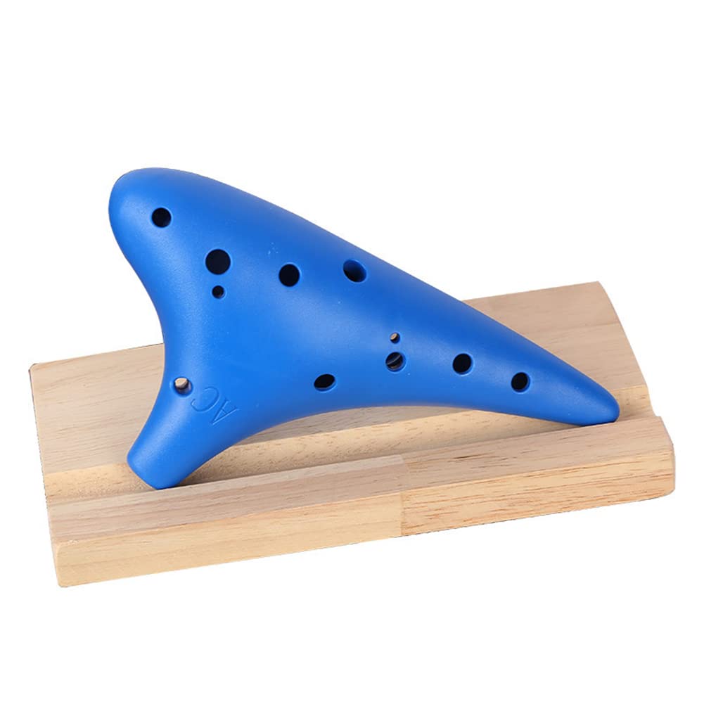 12 Löcher Okarina, Ocarinas Keramik, Keramik Alto C, Ocarina aus Kunststoff, für Anfänger, Einfaches Instrument, Blau, Mit Trageband, 17.5 x 9.5 cm