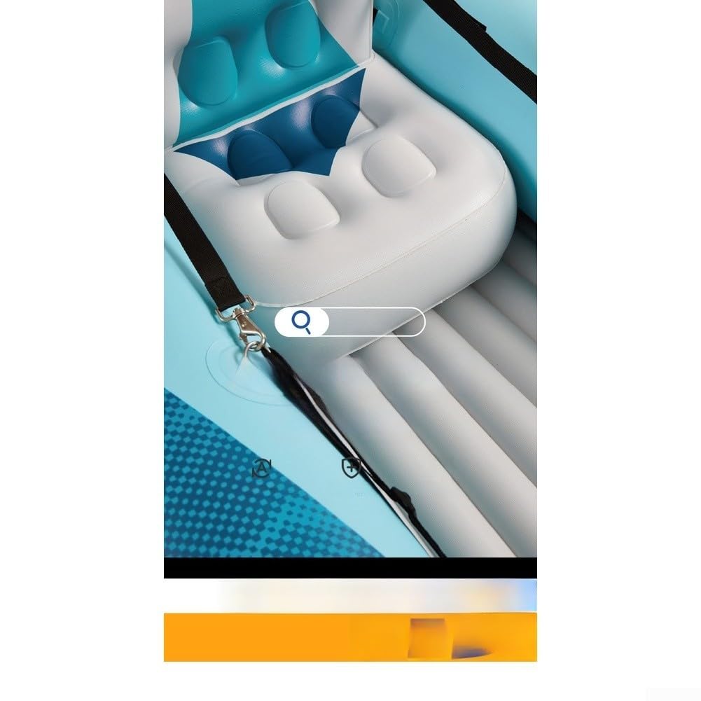 Cojín inflable de PVC para asiento de kayak para Aqua Marina Betta 26, respaldo portátil de barco de pesca 37x30cm azul blanco