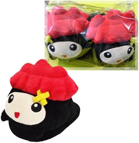 Yammy Yammy Sushi Food Plush Slippers : Biker Ikura Cute Japanese Sushi Food Plush Slipper Feet Size. 6 - 9 Adult Feet.