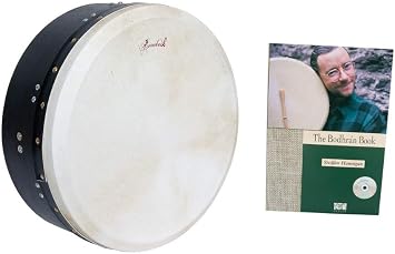 Includes Roosebeck Tunable Wood Bodhran Drum T-Bar 14 X 5" Black + The Bodhran Drum Book & Cd By Steafan Hannigan