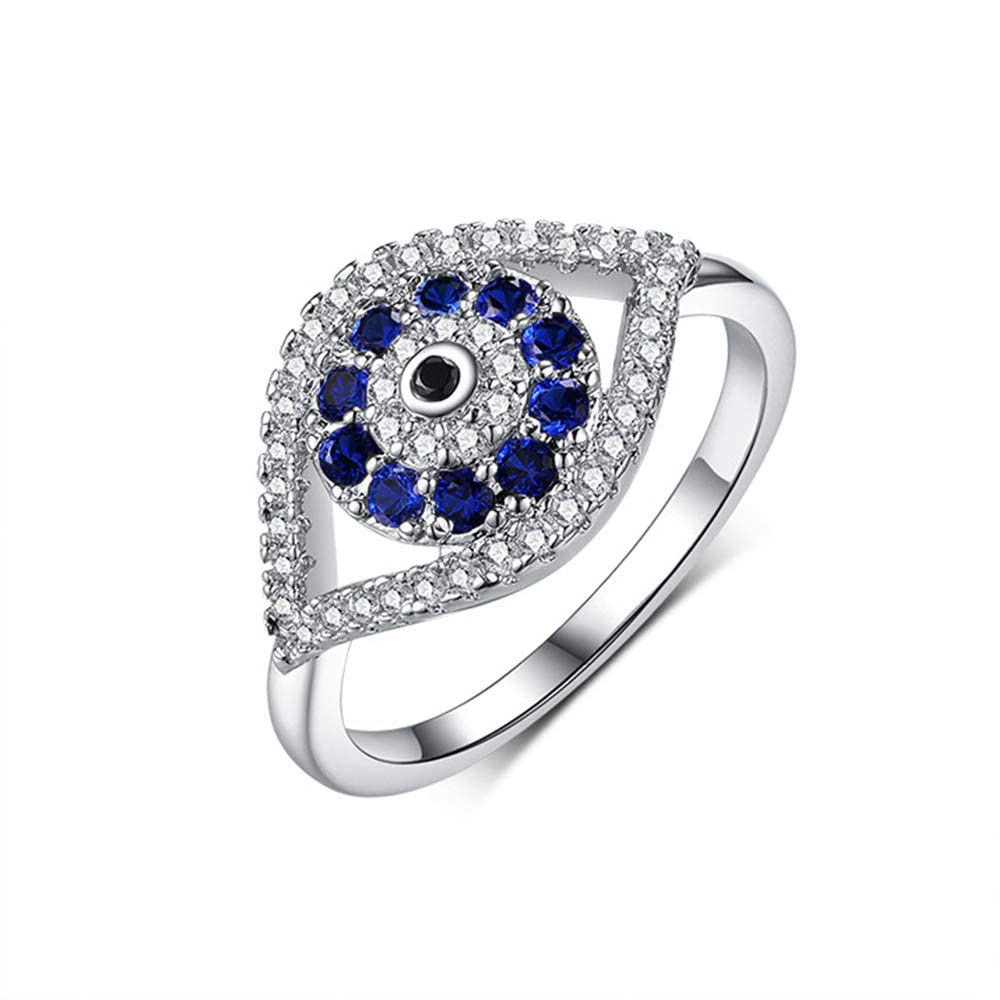 Anello Con Malocchio In Argento 925 URONE - Amuleto Nazar Turco Con Zircone, Portafortuna In Elegante Confezione Regalo
