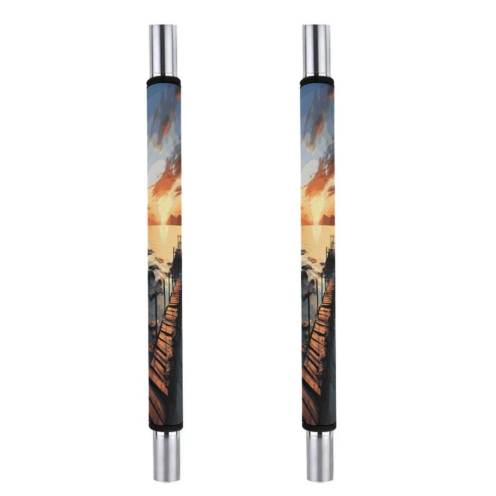 ADFGYERH Seascape Sunset Ocean Beach Refrigerator Door Handle Covers 2 PCS, Refrigerator Handle Covers Non-Slip Fridge Handle Covers for Oven Microwave Dishwasher Appliance Door Sleeves