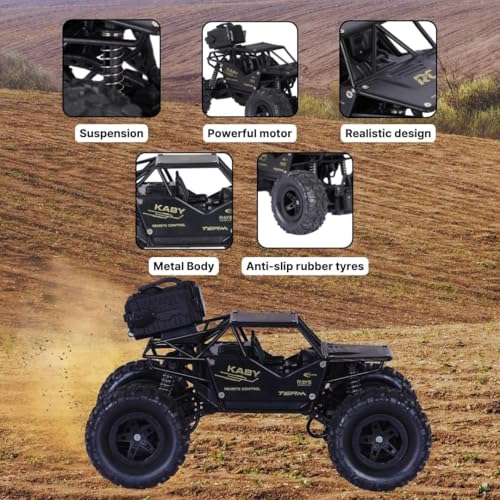 Image of Royals hub Rock Crawler Car with Smoke Offroader Rc Car High Speed 5 Functions 1:16 RC Car with Smoke Fog Styled Climbing Monster Truck Rechargeable Remote Control Car for Kids 【Colors as Per Stock】