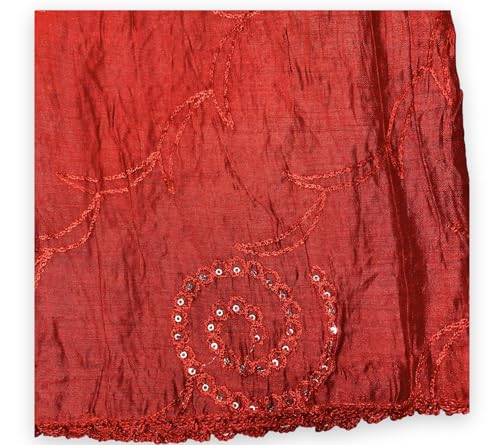 Image of LKC WOMEN'S SEQUENCE EMBROIDERED SELFDESIGN SOFT COTTON CHANDERI DUPATTA
