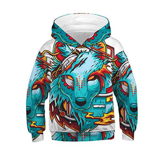 Baby Girls Boys Teen Hoodie Sweatshirt Pullover Tops 4-13 Years Old Kids Child Galaxy Fleece Print Cartoon Shirt (12-13 Years Old, Blue)