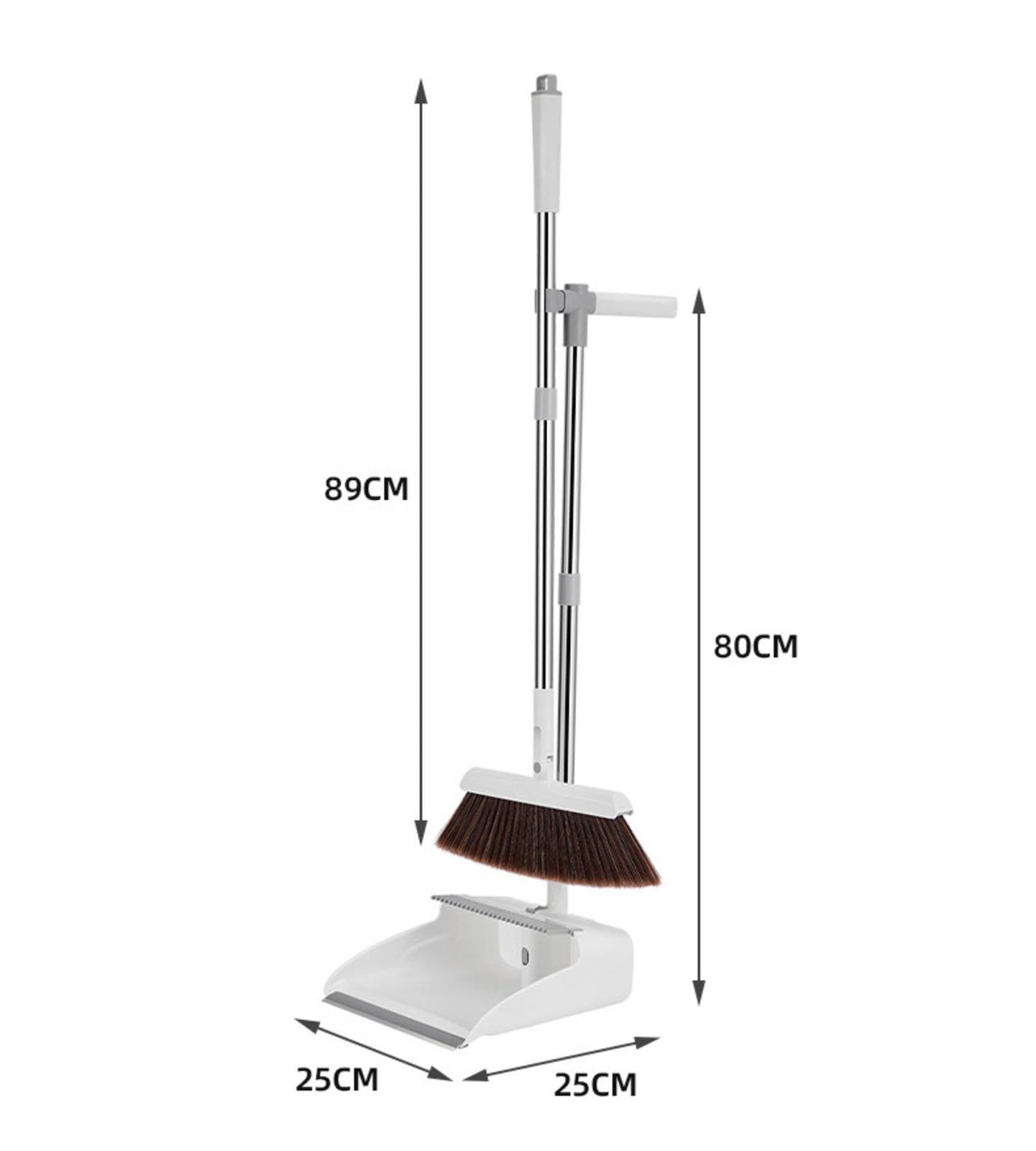 NIBHZ Juego Combinado de Escoba con Recogedor, Juego de Escoba y Recogedor para El Hogar, Escoba de Cocina para Barrer Interior y Exterior, Recogedor,White