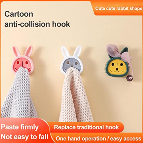 Toalleros ganchos de dibujos animados con clips para baño y cocina 6 uds 7