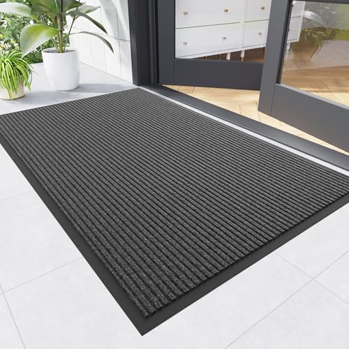 Naturei Front Door Mat, 3' x 4' Heavy Duty Indoor Outdoor Door Mat for Entryway, Commercial Door Mats Entrance, Low Profile Welcome Mats Non-Slip, Durable Rubber Backing Entry Mat for Patio, Home