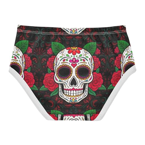 Toddler Underwear Floral 2t Cotton Little Girl Panties Florals Briefs Kids Undies Sugar Skulls Rose2