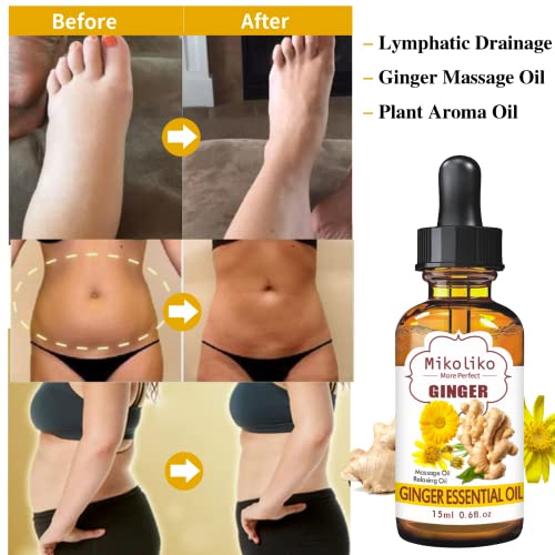 10 Pack Ginger Oil Lymphatic Drainage Massage Oil, Body Massage Oil Belly Drainage Ginger Oil-Natural Arnica Oil Ginger Essential Oil, Massage Oil For Massage Therapy, Ginger Oil For Massage Warmer #TOP3