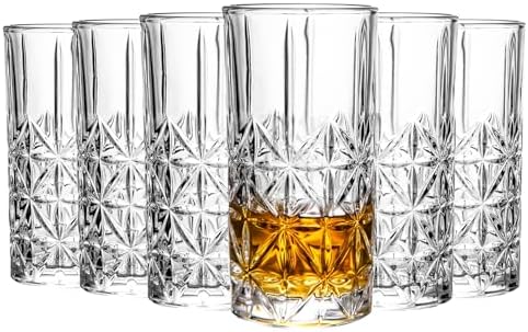 Highball Glasses - Water Glasses Set of 6-14 Ounce Collins Tall B...