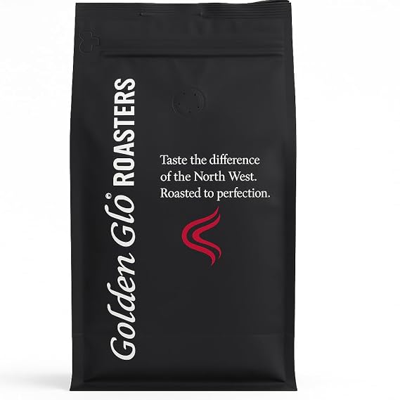 Golden Glo Roasters Organic Dark Roast Ground Coffee - 1 lb Pre-Ground Specialty Espresso, Small-Batch Roasted, Low Acidity, Rich Smooth Flavor