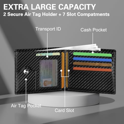Slim Leather RFID Smart Airtag Wallet for Men With Airtag Holder Best Wallet2
