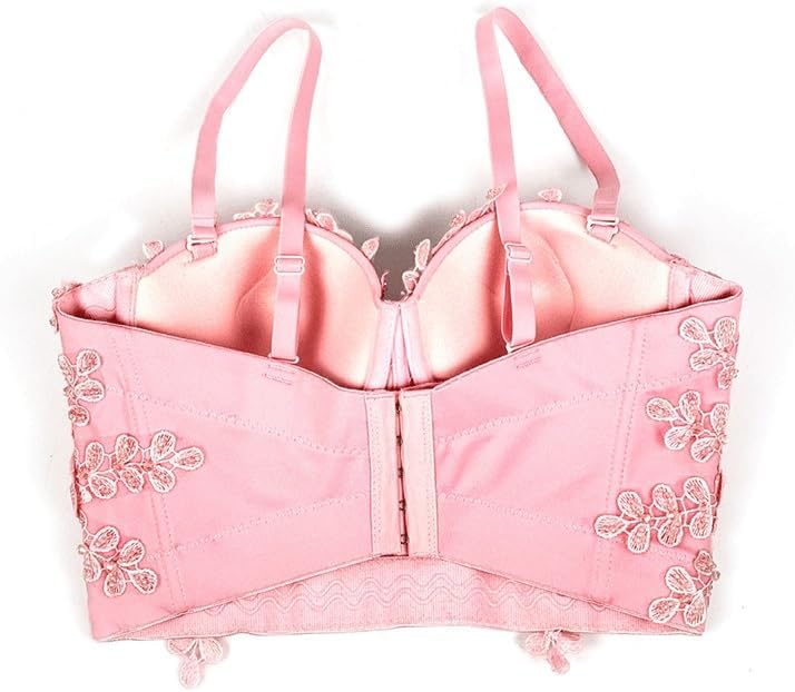 VIDI Desire Lace Suspenders Tops Short Slim Fit Petals Women Waist Spring and Herringbone Bra Outer Wear