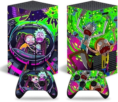 X-Box Series X Skin Vinyl Decal Stickers for Console and Controller Full Cover Protective Skin Set Compatible with X-Box Series X Anime X-Box X Accessories