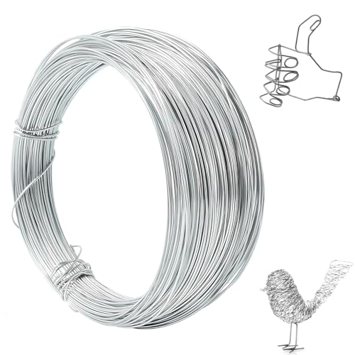 12 Gauge Aluminum Craft Wire, 2mm 100 Feet Bendable Metal Wire Bonsai Wire for DIY Craft Wire for Jewellery Making Wreath Making Sculpting Modelling