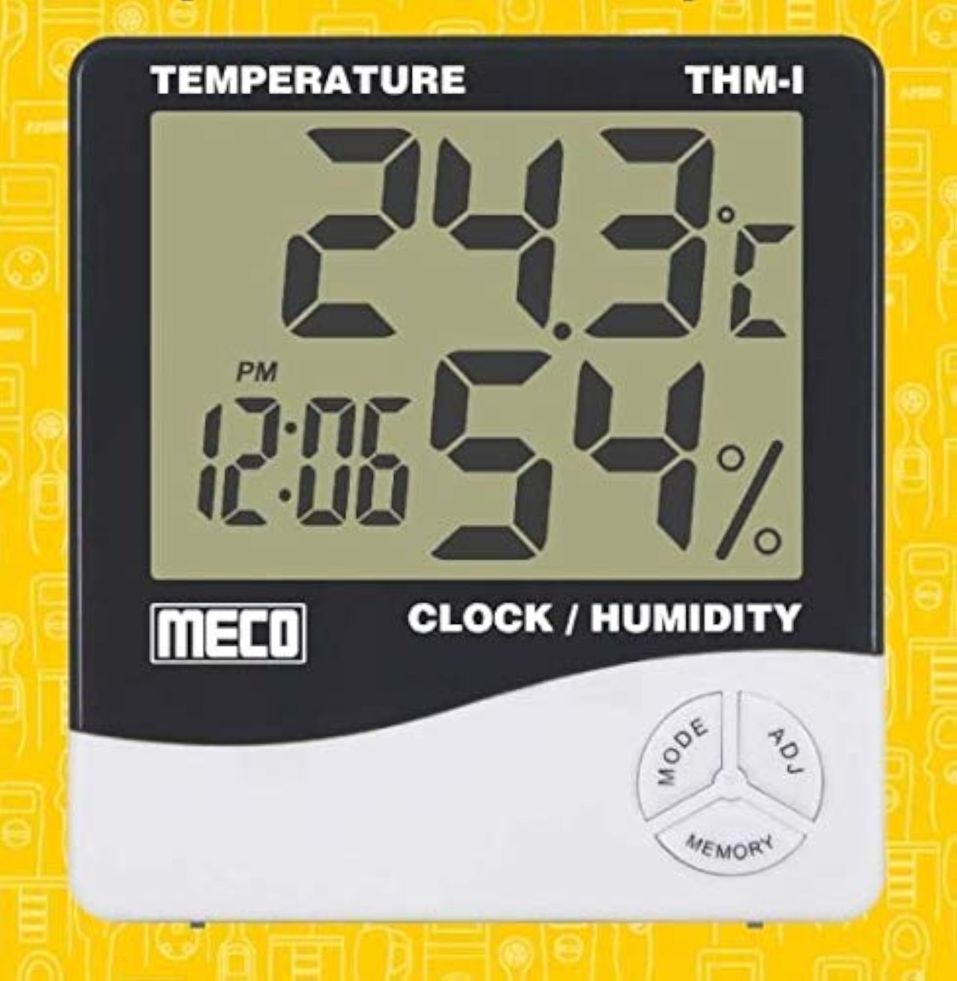 MECO THM-9 Temperature & Humidity Meter with Alarm Clock