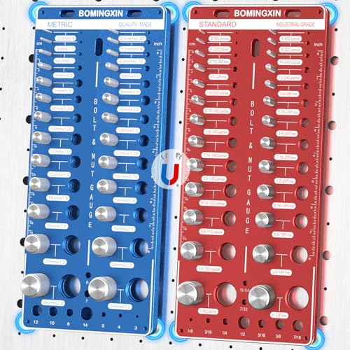 Upgrade 70 Nut and Bolt Thread Checker with Magnetic Base & Anti-...