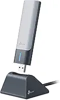 TP-Link Adaptador USB AX1800 WiFi 6 para PC Desktop (Archer TX21UH) Adaptador de rede sem fio com 2,4 GHz, 5 GHz, MU-MIMO, OFDMA, antena de banda dupla 5dBi de alto ganho, WPA3, suporta Windows 11/10