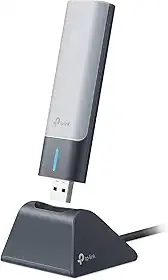 TP-Link Adaptador USB AX1800 WiFi 6 para PC Desktop (Archer TX21UH) Adaptador de rede sem fio com 2,4 GHz, 5 GHz, MU-MIMO, OFDMA, antena de banda dupla 5dBi de alto ganho, WPA3, suporta Windows 11/10