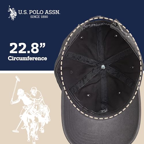 Image of U.S. Polo Assn. Baseball Cap, 100% Cotton Adjustable Dad Hat with Small Pony Logo