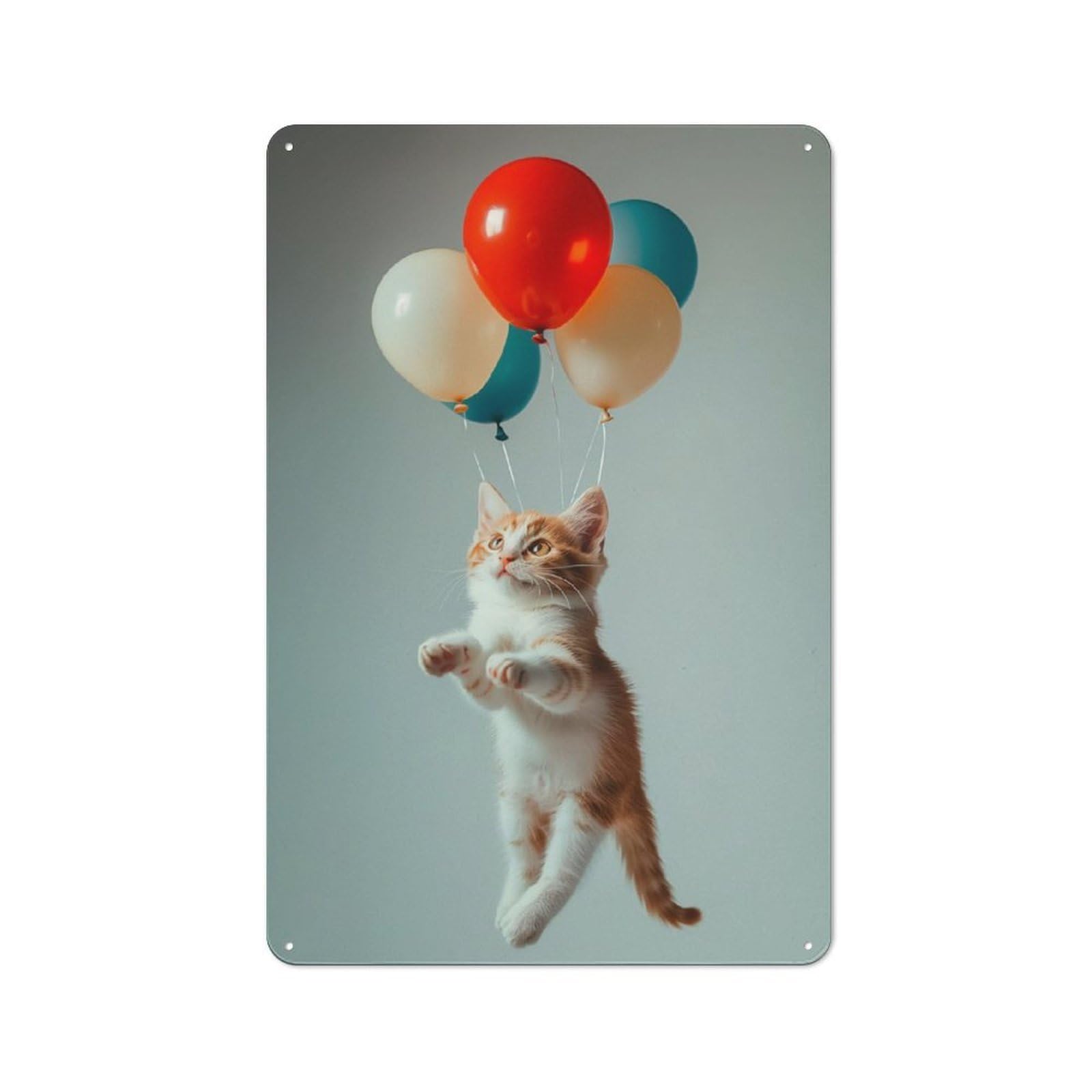 Junmoney Kitten Vintage Tin Sign With Design 30X20cm, Nostalgic Nostalgic Wall Art For Living Room, Hallway, Kitchen Or Cafe