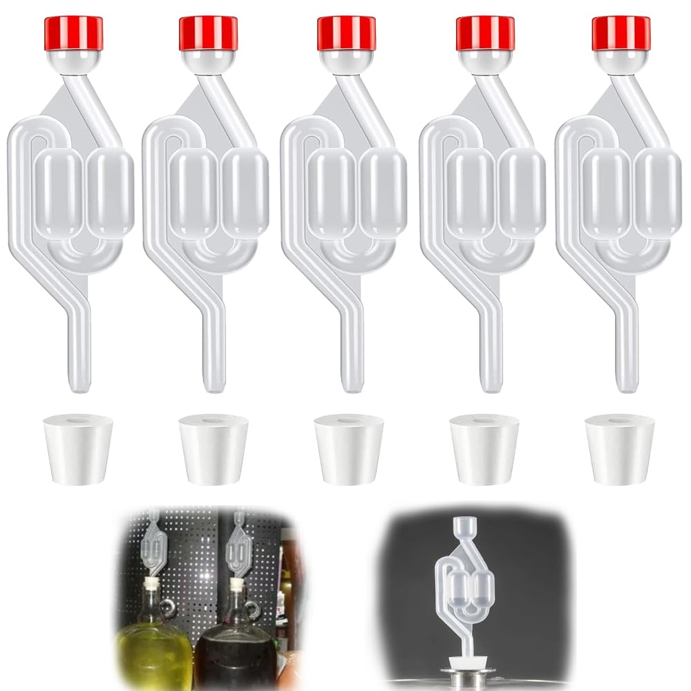 3 Airlocks De Fermentation En Forme De S Avec Bouchons - Pour Vin, Bière, Choucroute, Pickles