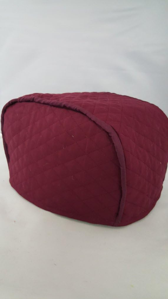 2 Slice Toaster Cover (11"x6.5"x7.5") / Quilted Double Faced Cotton, Burgundy