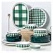 DRSM Servizio da tavola Servizio da tavola,20 Pezzi,Porcellana Elegante e Fresca con Elementi a griglia Verde,Stile Nordico,Servizio per 4