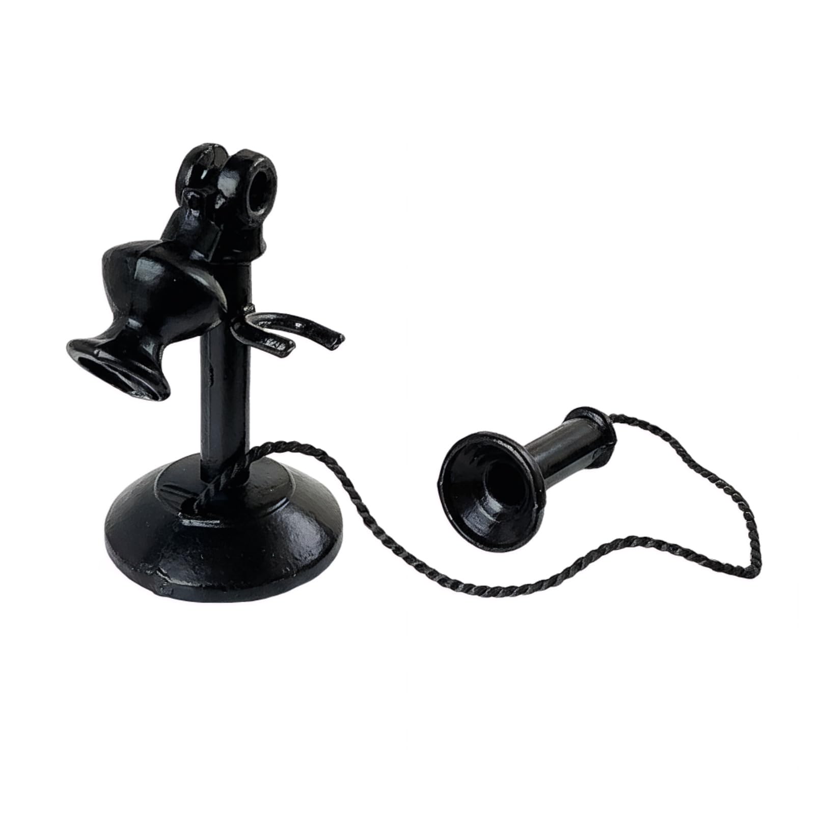 Milisten Vintage Telephone Model Miniature Candlestick Phone 1/12 Scale Retro Landline Phone Decor for Dollhouses Living Rooms Bedrooms and Offices
